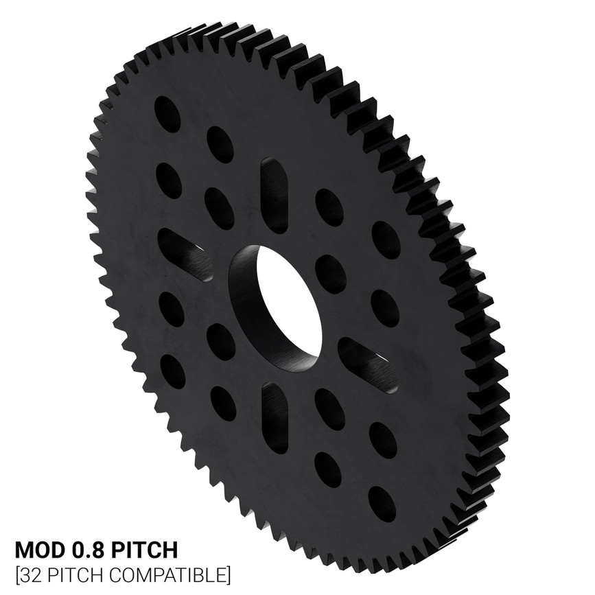 72 Tooth Hub-Mount Gear (MOD 0.8, 4mm Thick Acetal)