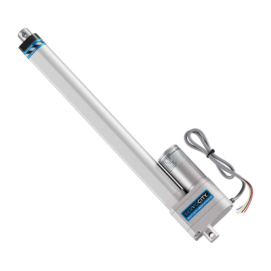 12V Heavy-Duty Linear Actuator (225lb Thrust, 0.3"/sec, 12" Stroke)