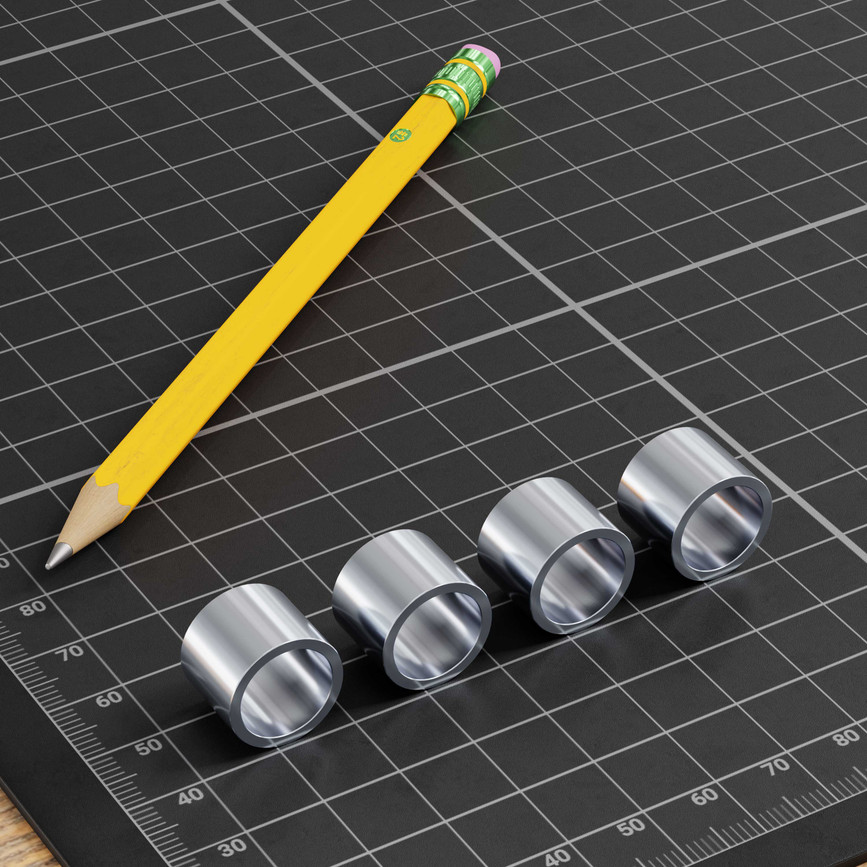 12mm ID Steel Spacer (15mm OD, 12mm Length) - 4 Pack