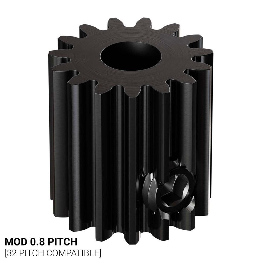 2303 Series Steel, MOD 0.8 Pinion Gear (5mm Round Bore, 15 Tooth)