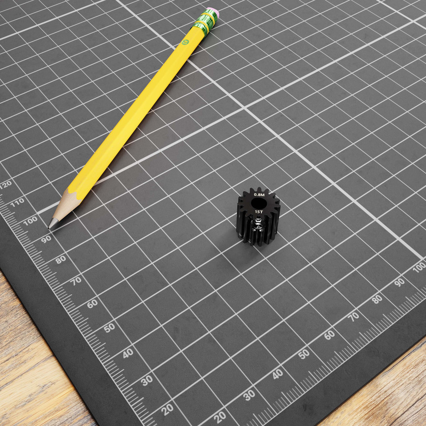 2303 Series Steel, MOD 0.8 Pinion Gear (5mm Round Bore, 15 Tooth)