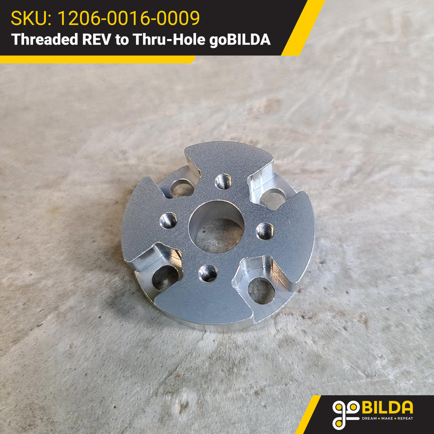 Threaded REV to Thru-Hole goBILDA® Pattern Adaptor (16-9)