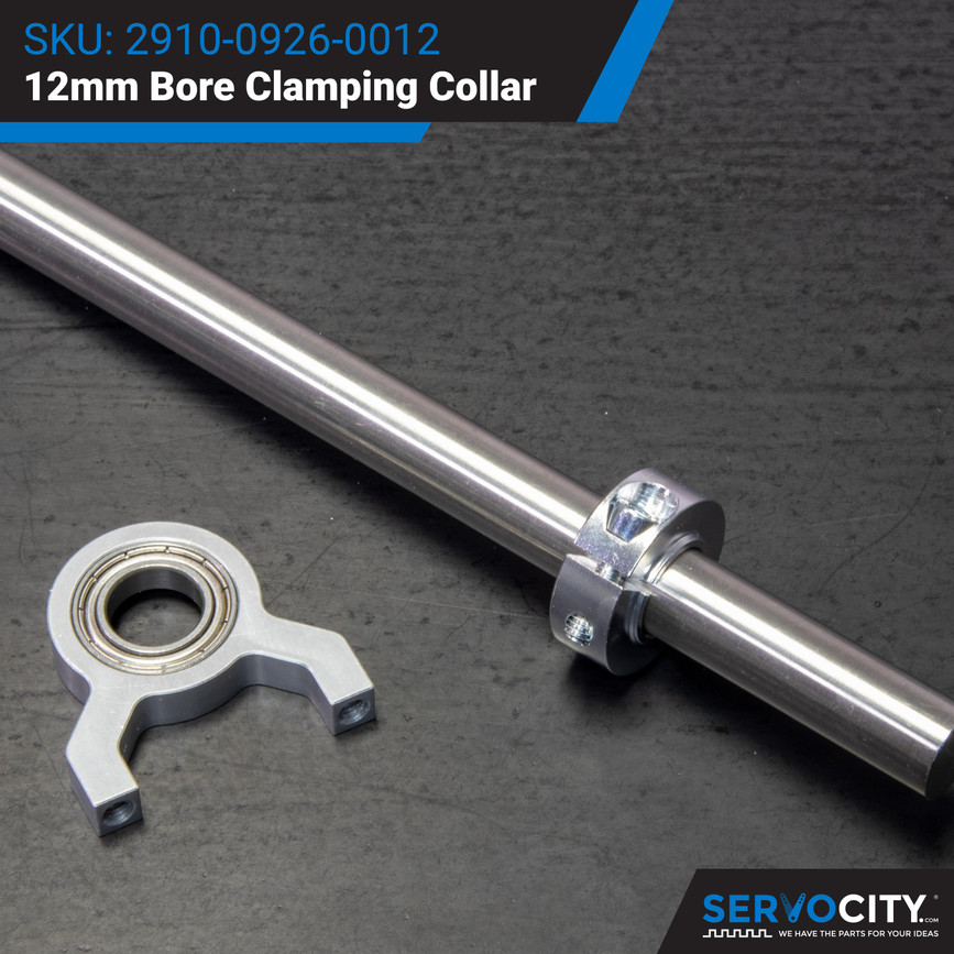 2910 Series Aluminum Clamping Collar (12mm ID x 26mm OD, 9mm Length)