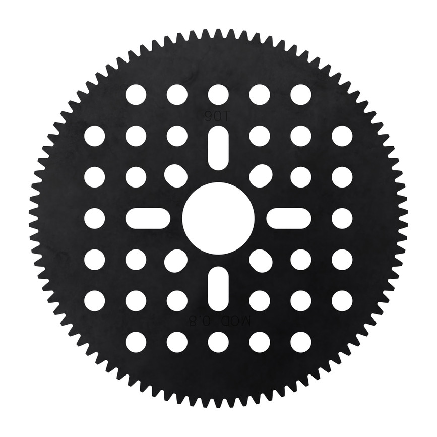 90 Tooth Hub-Mount Gear (MOD 0.8, 4mm Thick Acetal)
