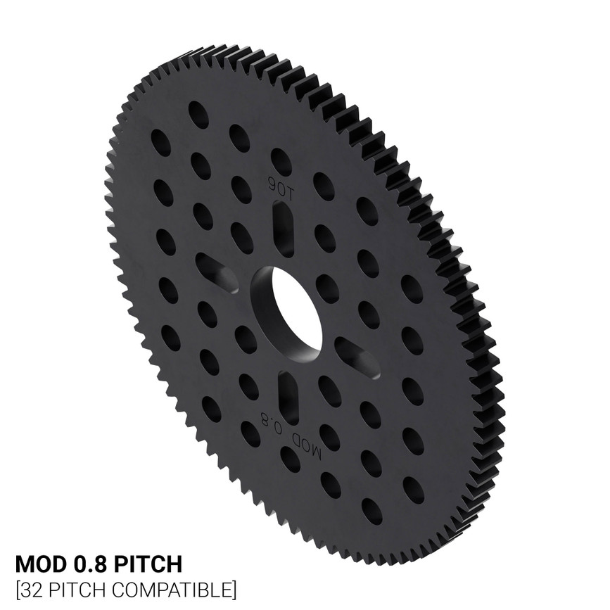 90 Tooth Hub-Mount Gear (MOD 0.8, 4mm Thick Acetal)