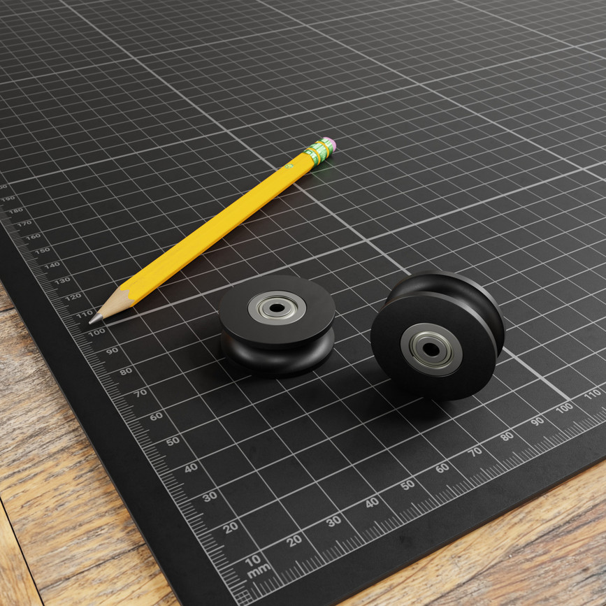 U-Wheel (8mm Groove, 4mm ID Bearings, 32mm Diameter) - 2 Pack