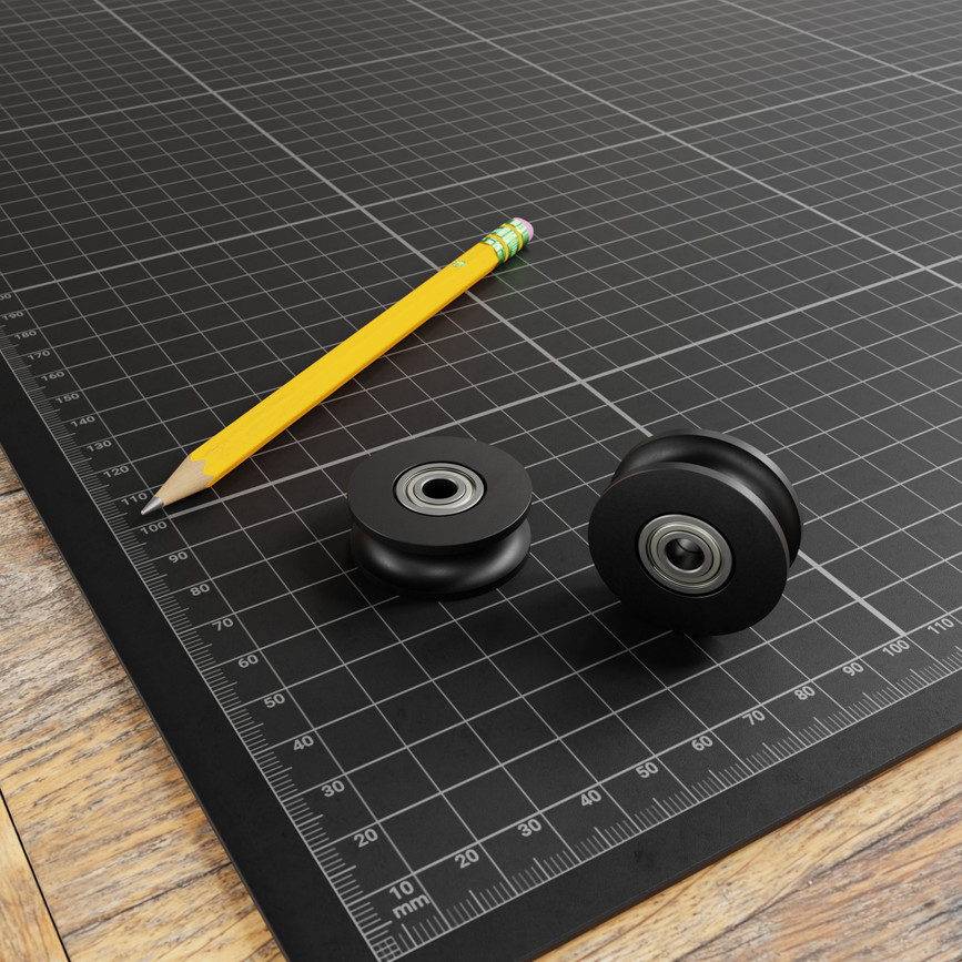 U-Wheel (8mm Groove, 6mm ID Bearings, 32mm Diameter) - 2 Pack