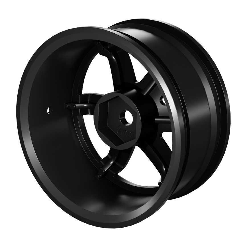 Black 6-Spoke Rim (12mm Hex Drive, 52mm [2.0"] Diameter) - 4 Pack