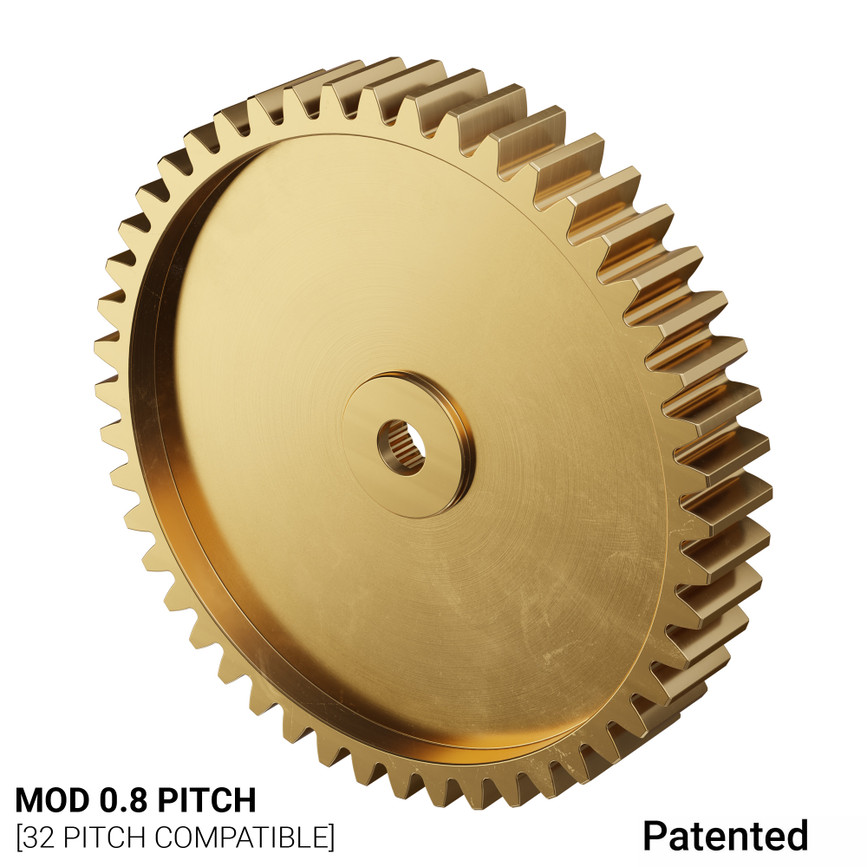 2305 Series Brass, MOD 0.8, Servo Gear (25 Tooth Spline, 48 Tooth)