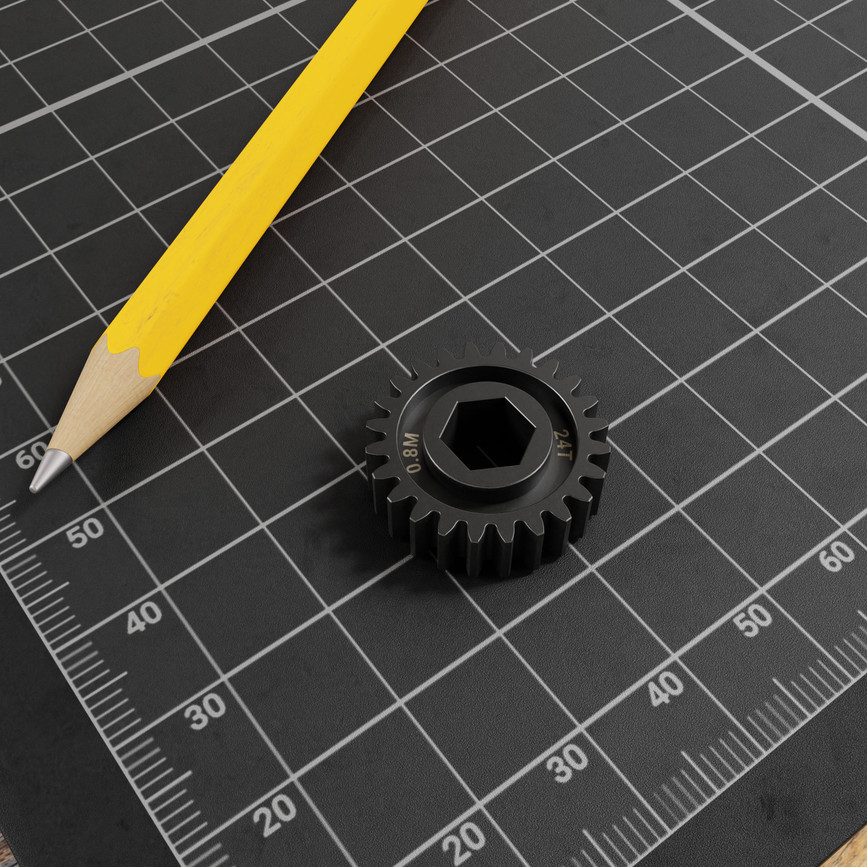 Slip-Fit Steel Pinion Gear (8mm REX® Bore, MOD 0.8, 24T)