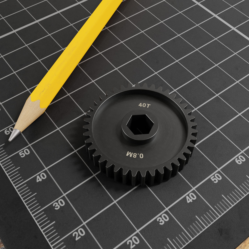 Slip-Fit Steel Pinion Gear (8mm REX® Bore, MOD 0.8, 40T)