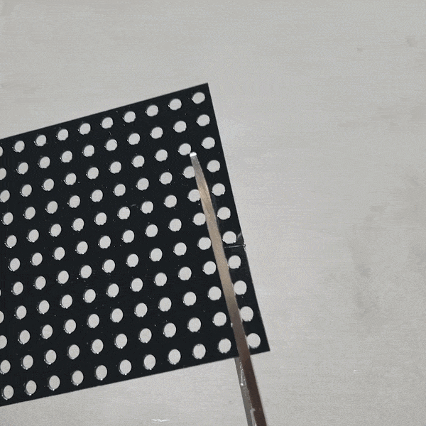 Transparent Black Polycarbonate Grid Plate (1.5mm Thickness, 11 x 44 Hole, 88 x 352mm)