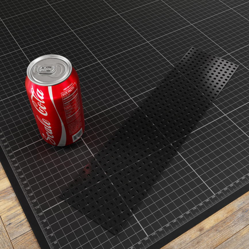 Transparent Black Polycarbonate Grid Plate (1.5mm Thickness, 11 x 44 Hole, 88 x 352mm)