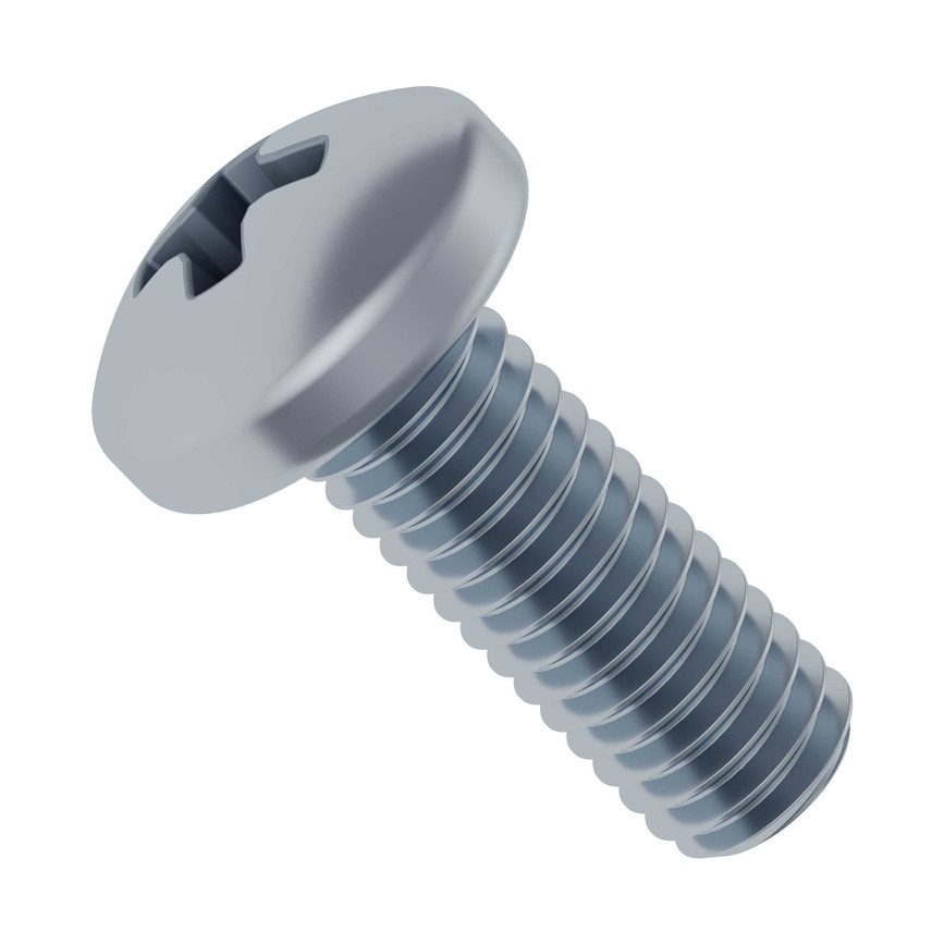 M3 x 0.5mm Zinc-Plated Pan Head Screw (8mm Length) - 6 Pack