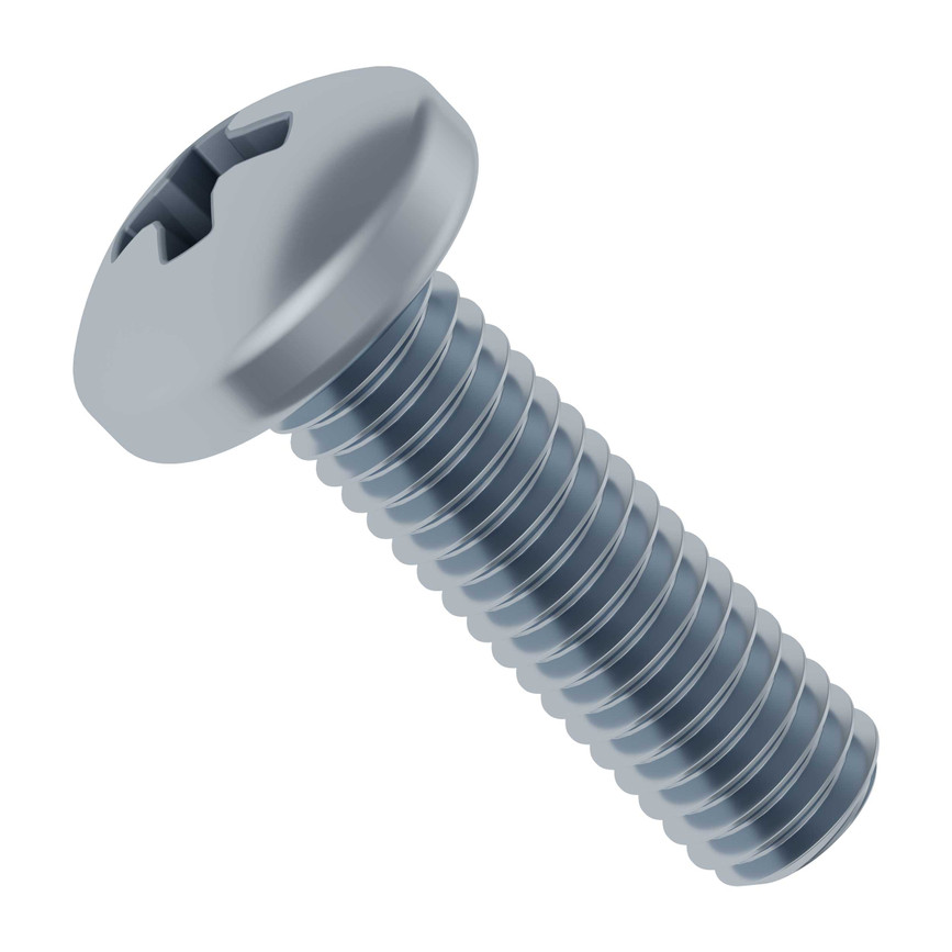 M3 x 0.5mm Zinc-Plated Pan Head Screw (10mm Length) - 6 Pack
