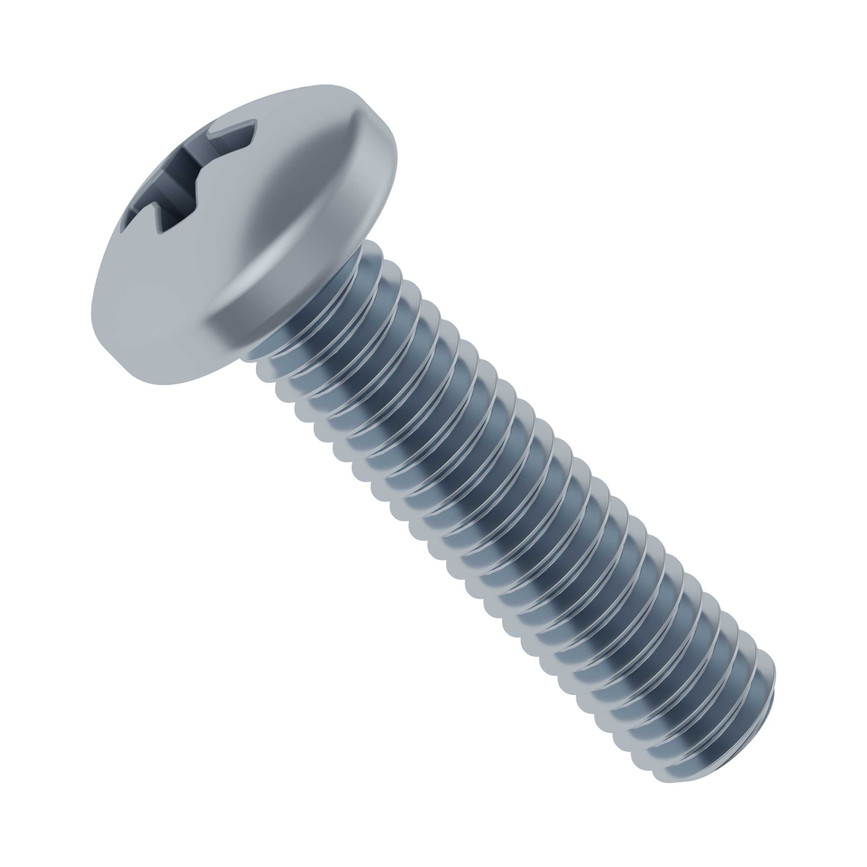 M3 x 0.5mm Zinc-Plated Pan Head Screw (12mm Length) - 6 Pack