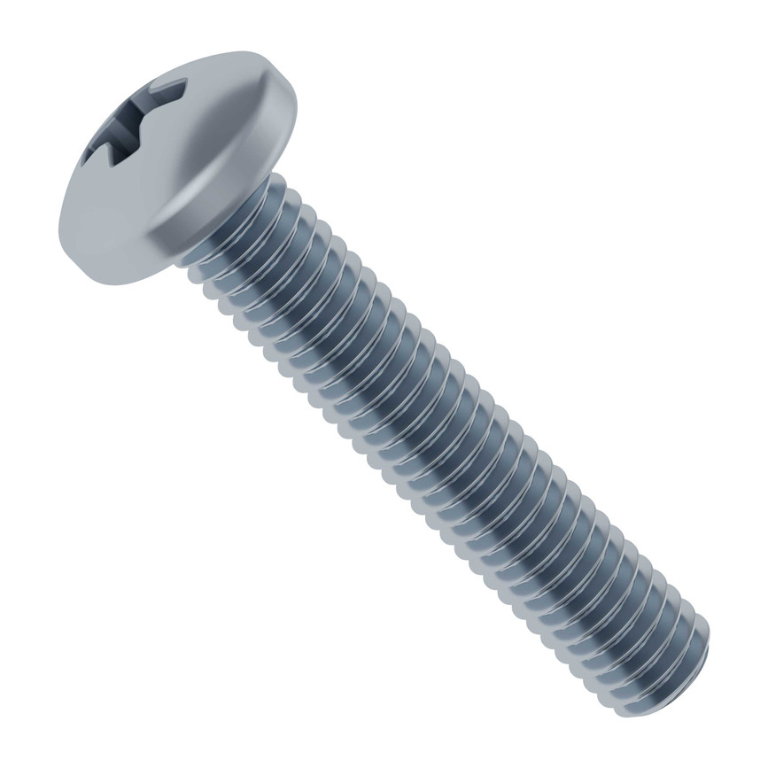 M3 x 0.5mm Zinc-Plated Pan Head Screw (16mm Length) - 6 Pack