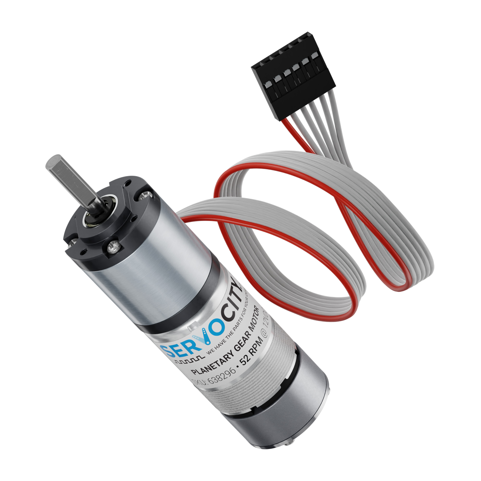 52 RPM Premium Planetary Gear Motor w/Encoder - ServoCity®