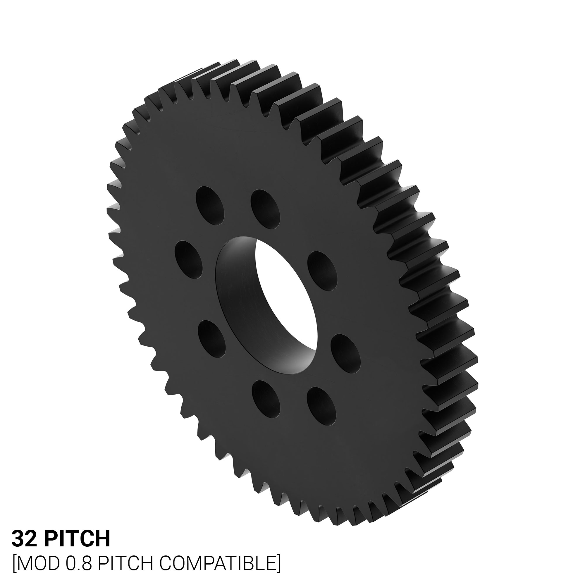 32 Pitch, 50 Tooth Delrin Hub Mount Spur Gear