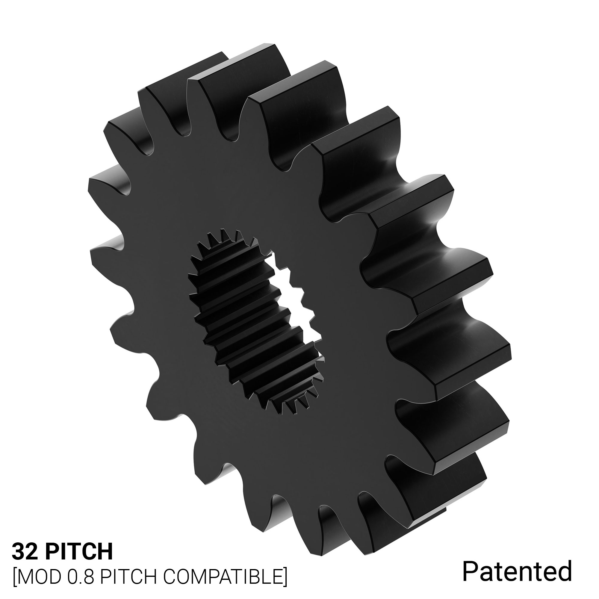 32P, 18 Tooth, 25T 3F Spline Servo Mount Gear (Acetyl