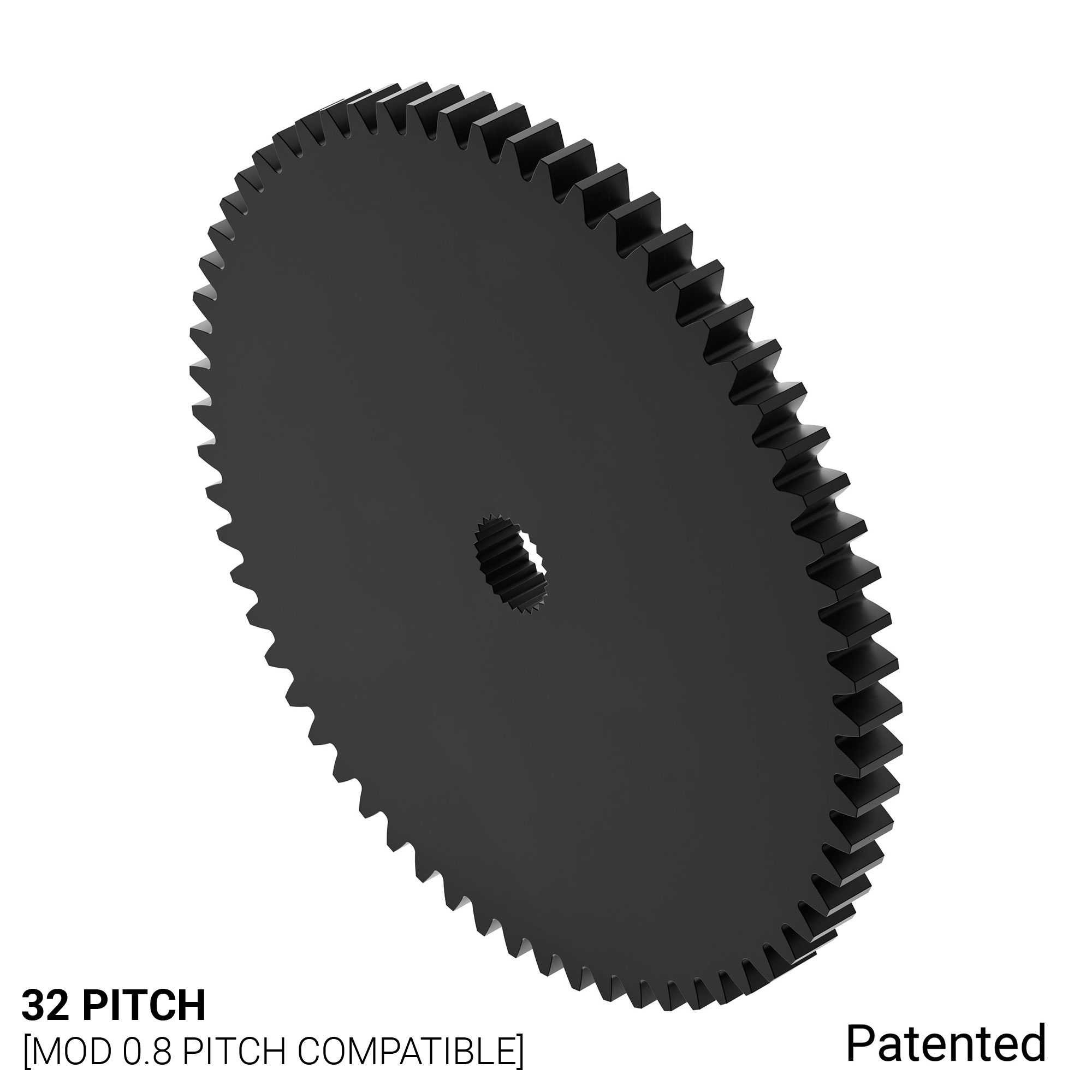 32P, 64 Tooth, 24T C1 Spline Servo Mount Gear (Acetyl) - ServoCity®