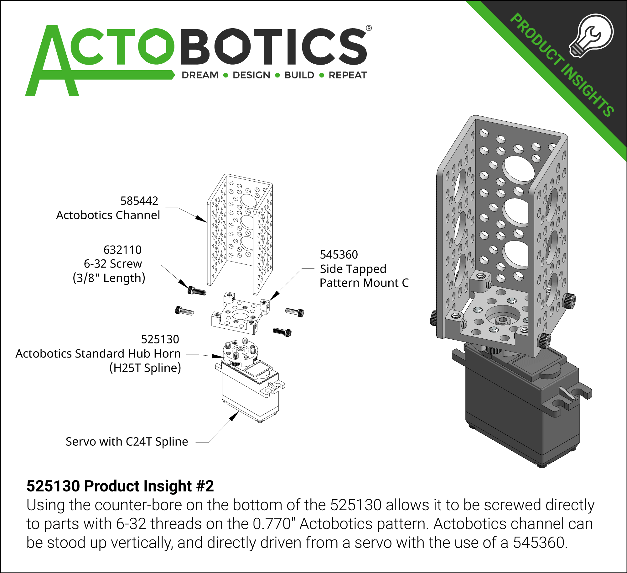 Actobotics Servo Horn (C24T Spline) - ServoCity®