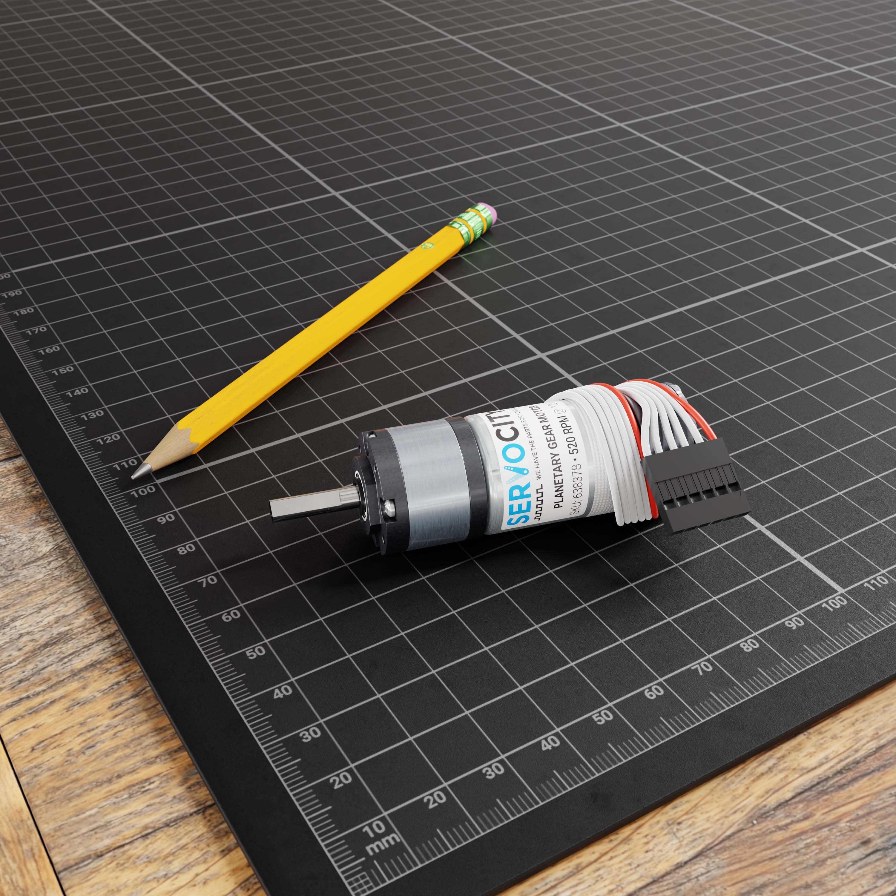 520 RPM Premium Planetary Gear Motor w/Encoder - ServoCity®