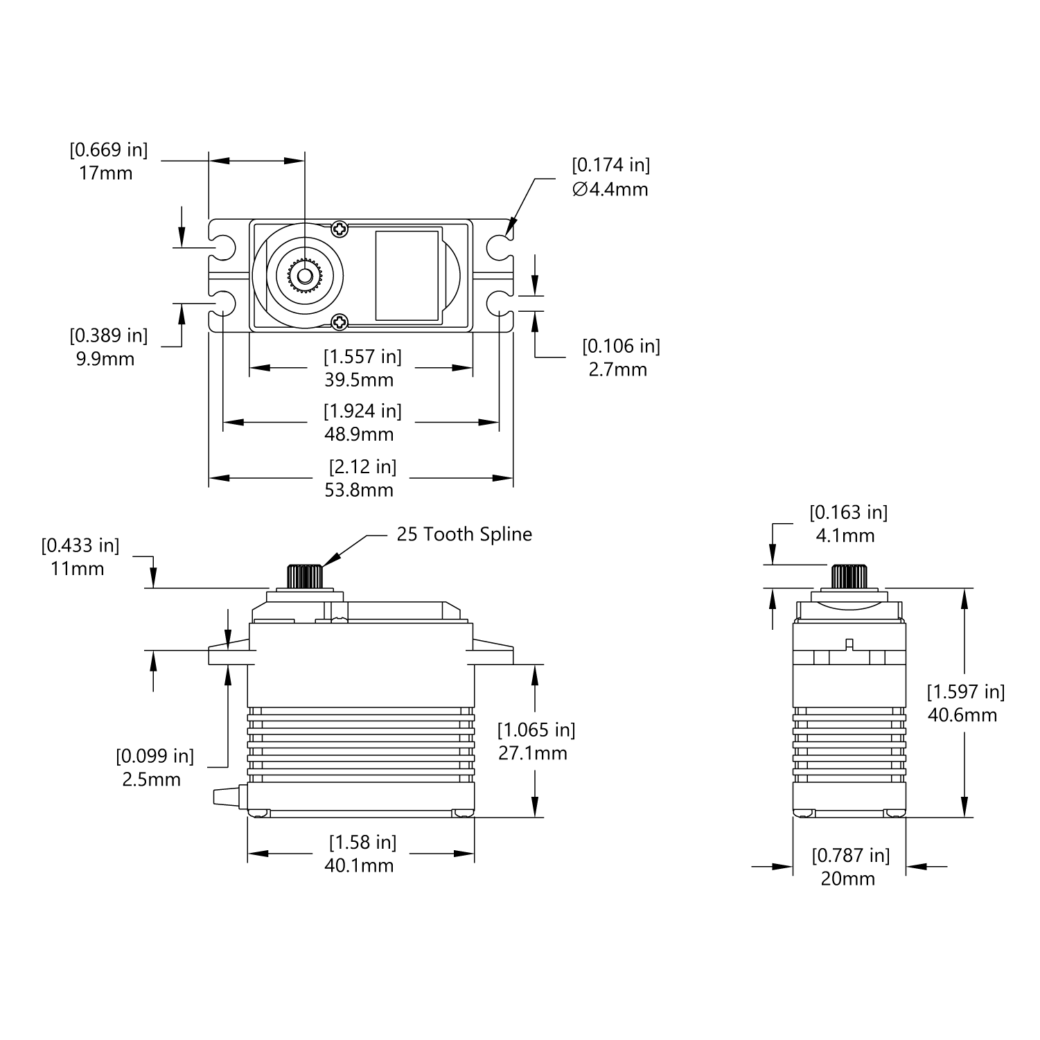 D940TW Servo-Clockwise (stock)-Stock Rotation