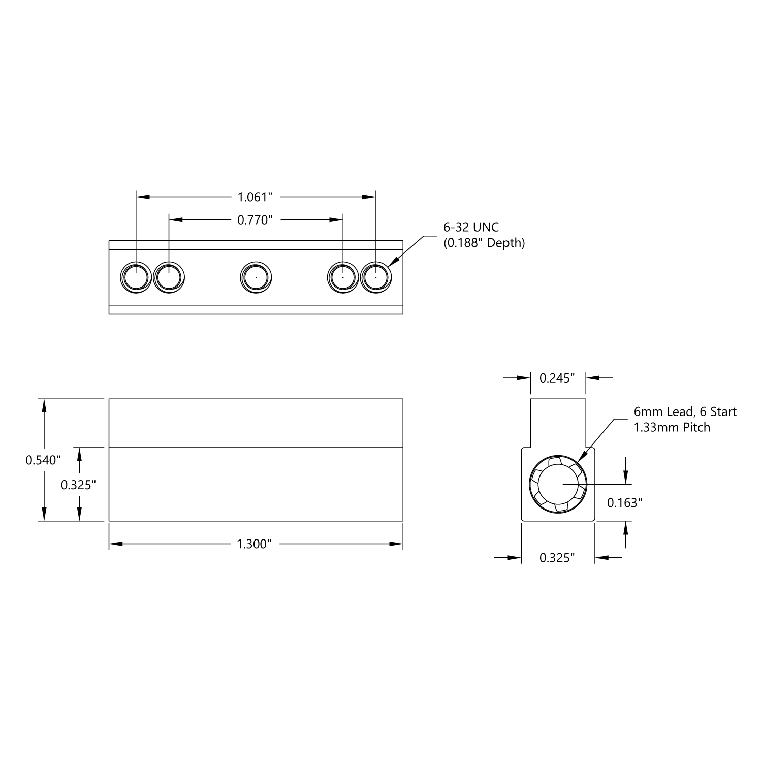 6mm Lead Screw Nut for Open X-Rail - ServoCity®