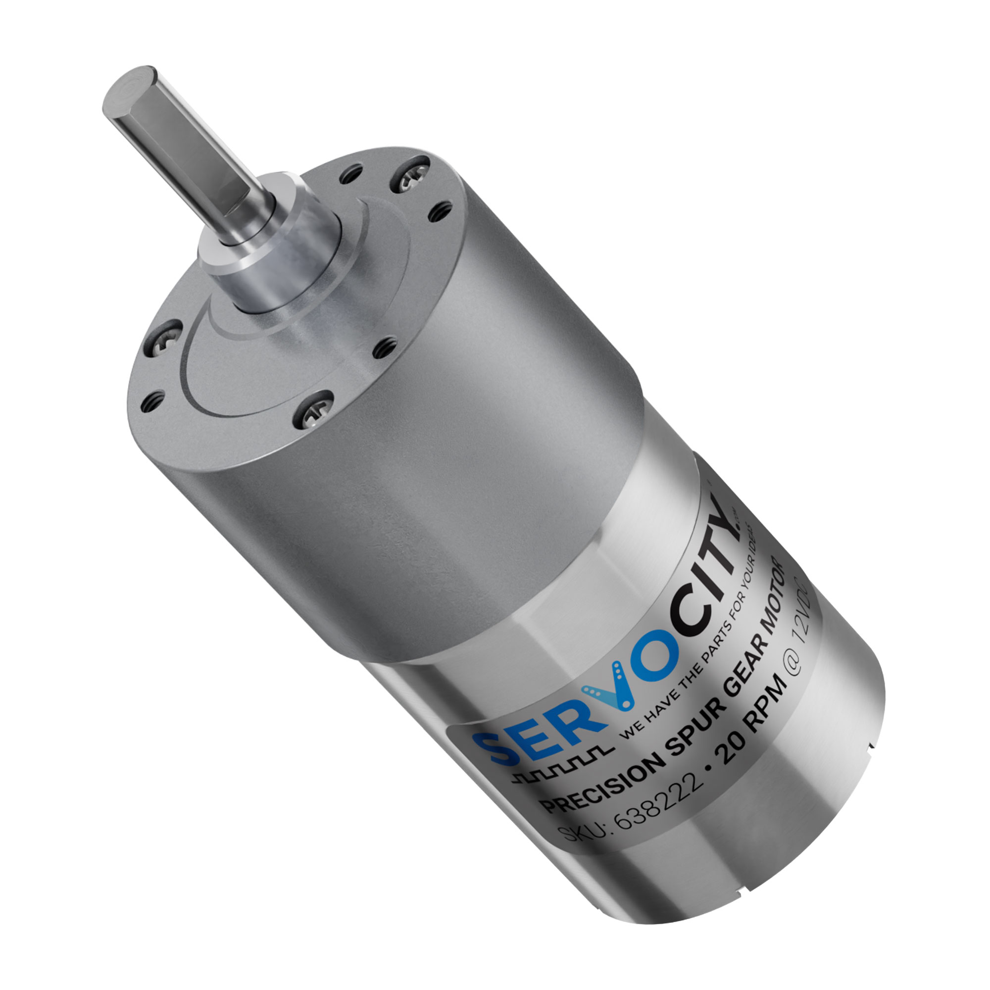 エルフ.モール 20 RPM Precision Spur Gear Motor - ServoCity®