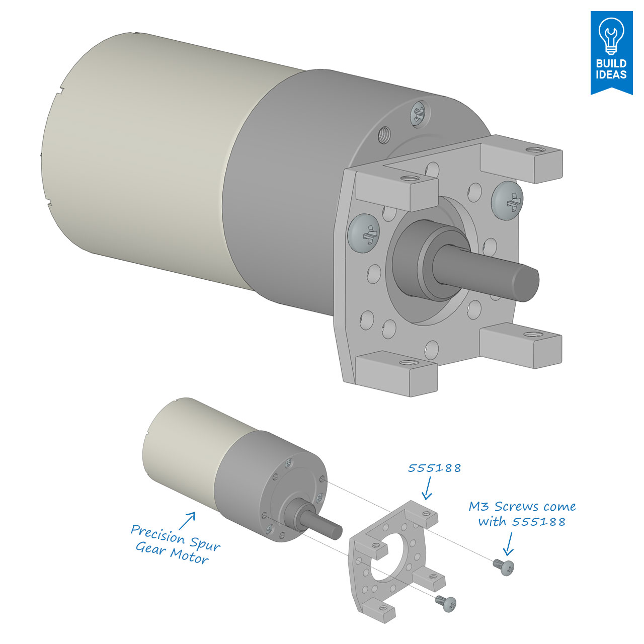 20 RPM Precision Spur Gear Motor - ServoCity®