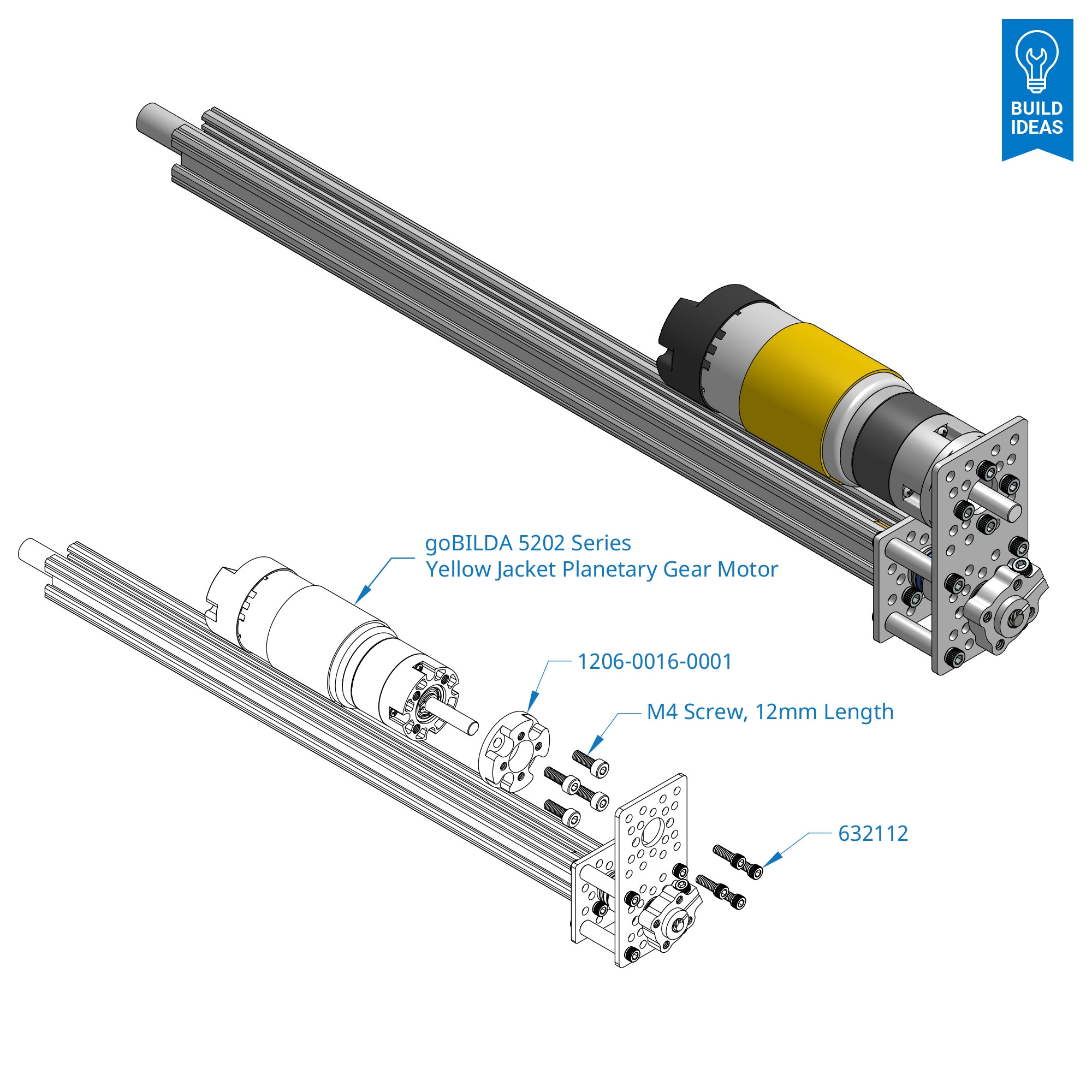 Linear Actuator Kit B (10" Stroke, 3/8" OD Piston)