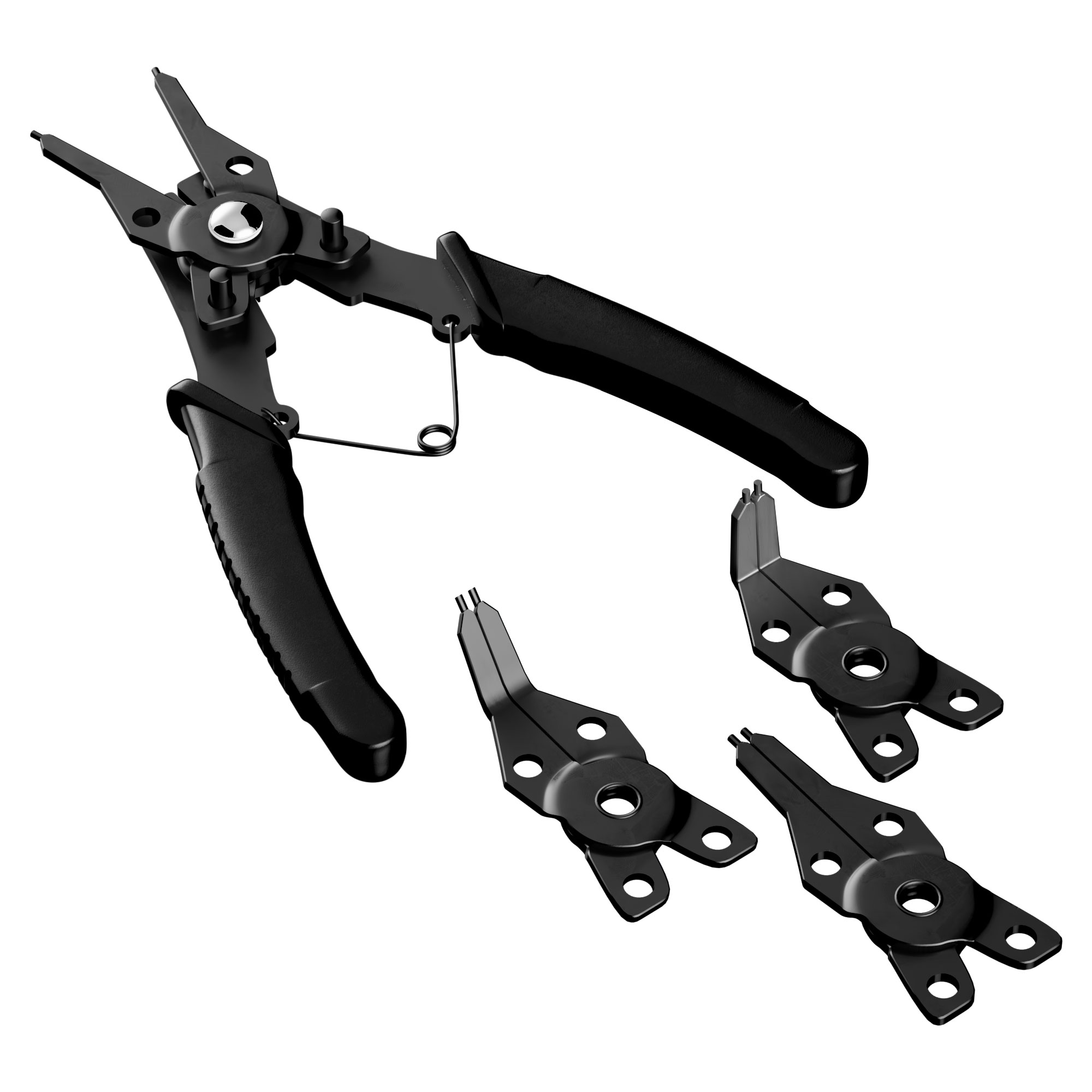 Snap Ring Pliers, Hosrnovo 4 In 1 C Clips Removal Retaining Set for  Automotive and Engine Repair, Interchangeable Jaw Head 45 90 and 180 Degree  Angled Jaws - Amazon.com