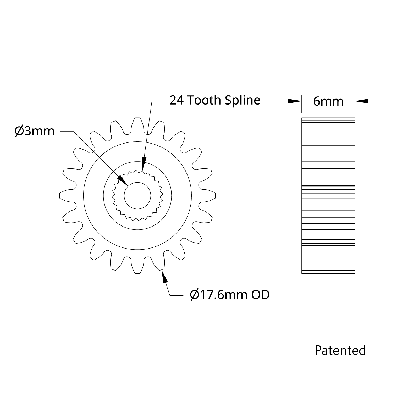 Engrenage Servo En Laiton 25 Dents – Module 0.8 – Couple Démultiplié X5 Pour Applications Industrielles Et Modélisme