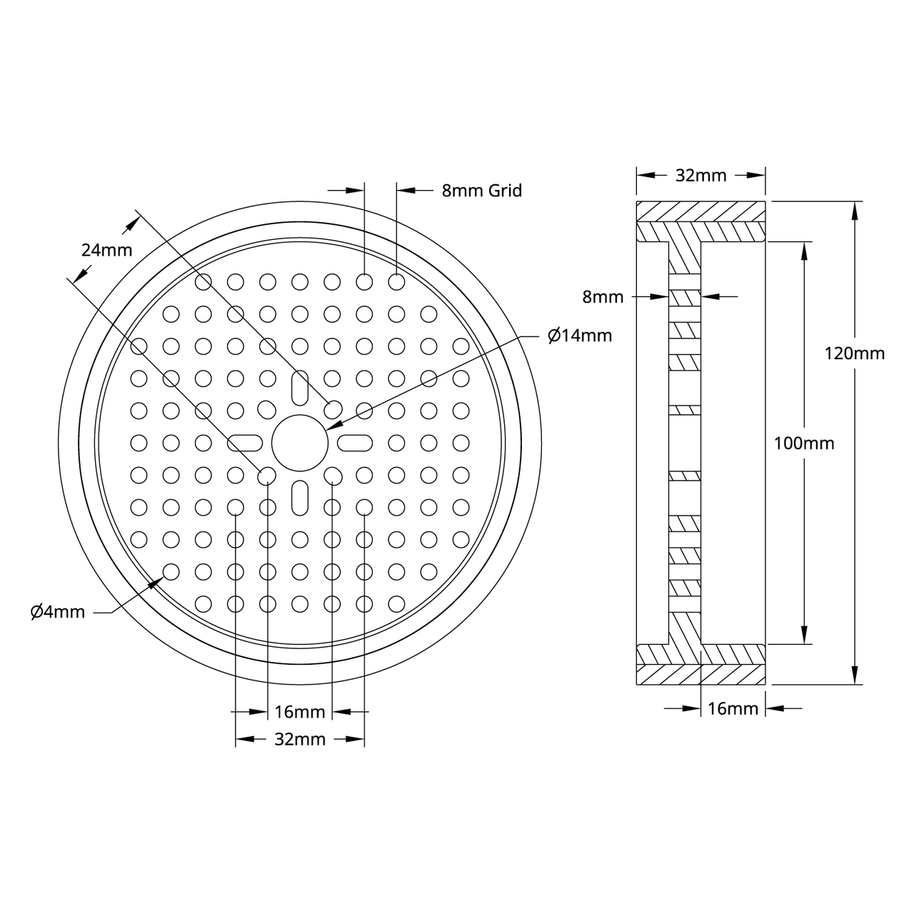 3601 Series Rhino Wheel (14mm Bore, 120mm Diameter) - ServoCity®