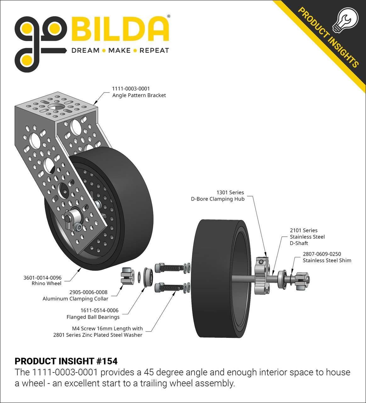 3601 Series Rhino Wheel (14mm Bore, 120mm Diameter) - ServoCity®