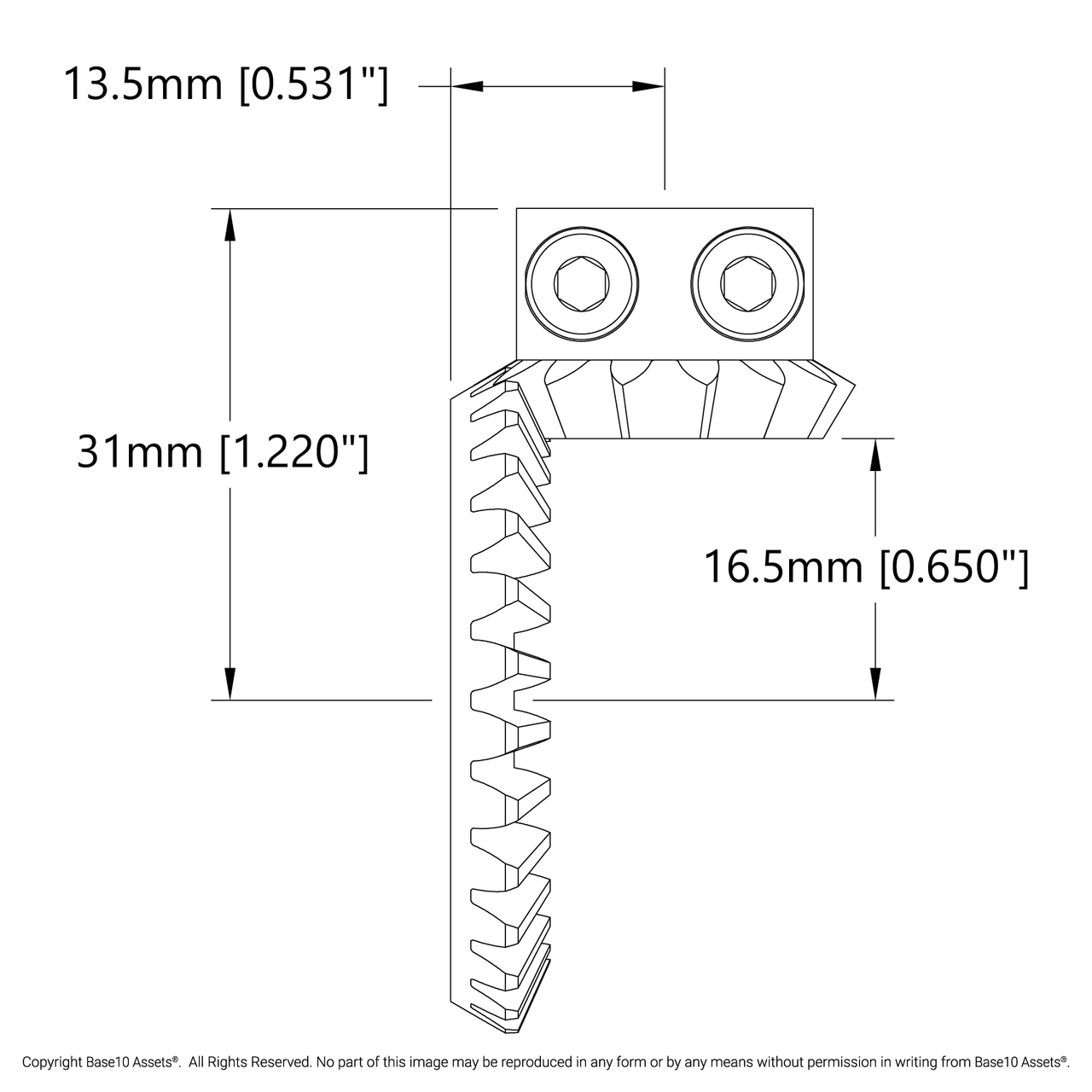 2:1 Ratio Bevel Gear Set (6mm D-Bore Pinion Gear) - ServoCity®