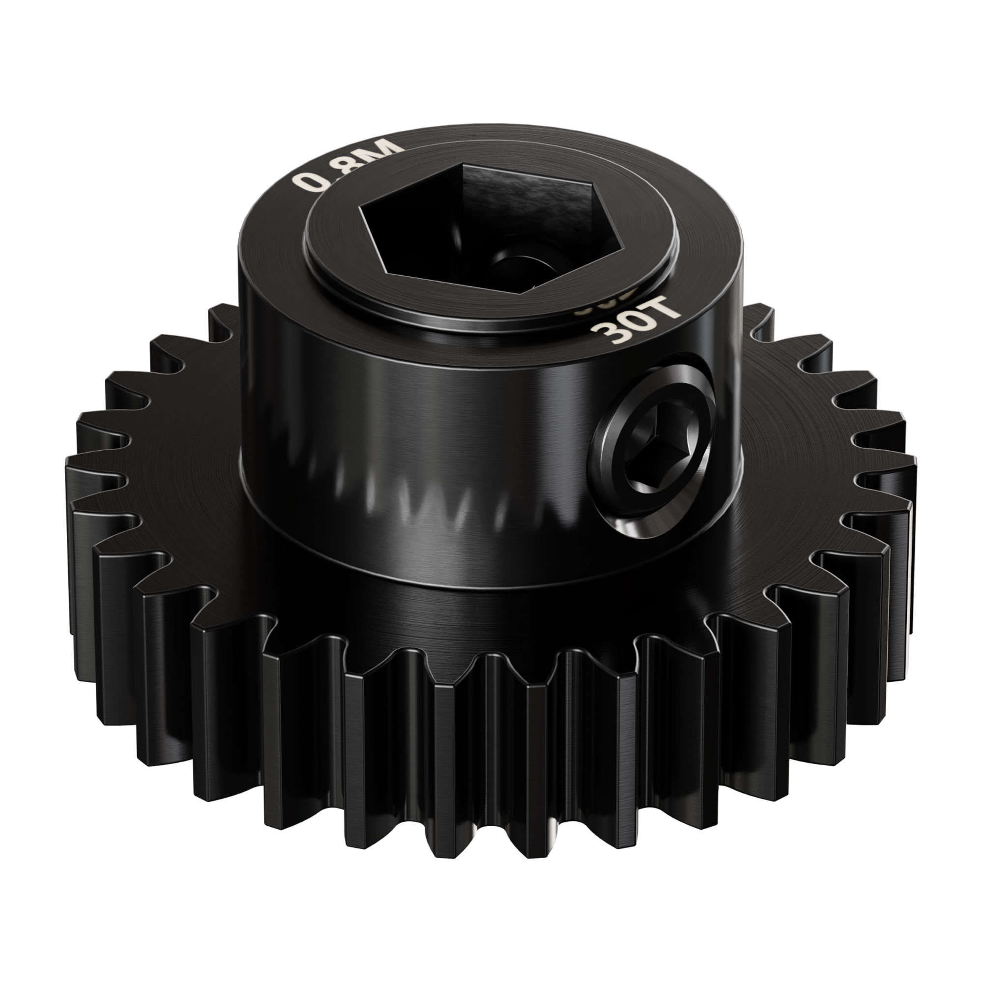 2303 Series Steel, MOD 0.8 Pinion Gear (8mm REX® Bore, 30 Tooth