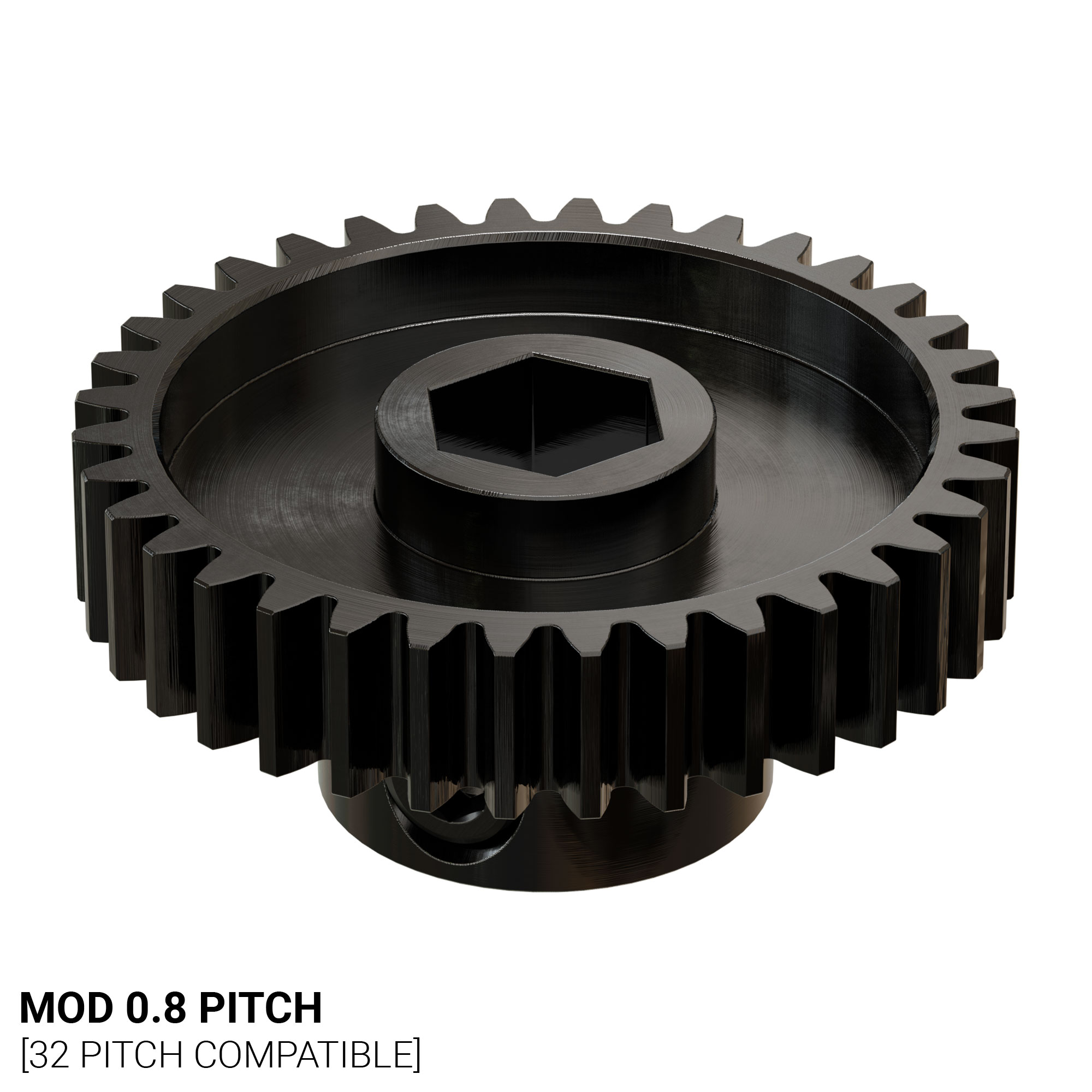 2303 Series Steel, MOD 0.8 Pinion Gear (8mm REX®Bore, 36 Tooth
