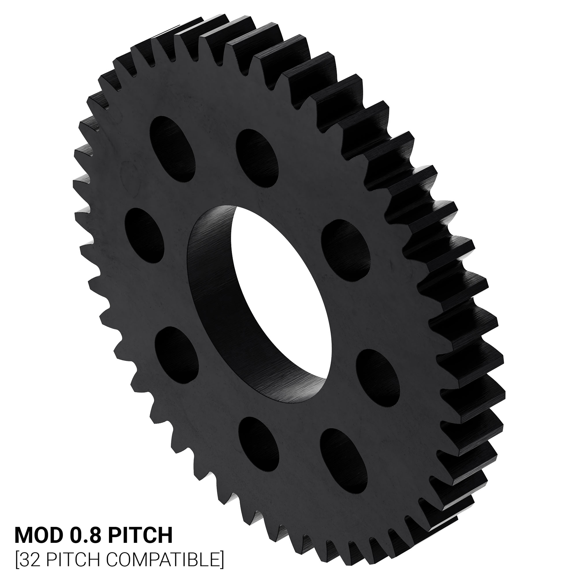 45 Tooth Hub-Mount Gear (MOD 0.8, 4mm Thick Acetal) - ServoCity®