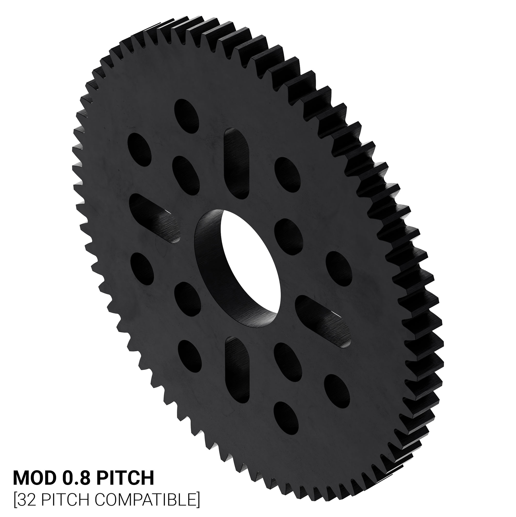 68 Tooth Hub-Mount Gear (MOD 0.8, 4mm Thick Acetal)