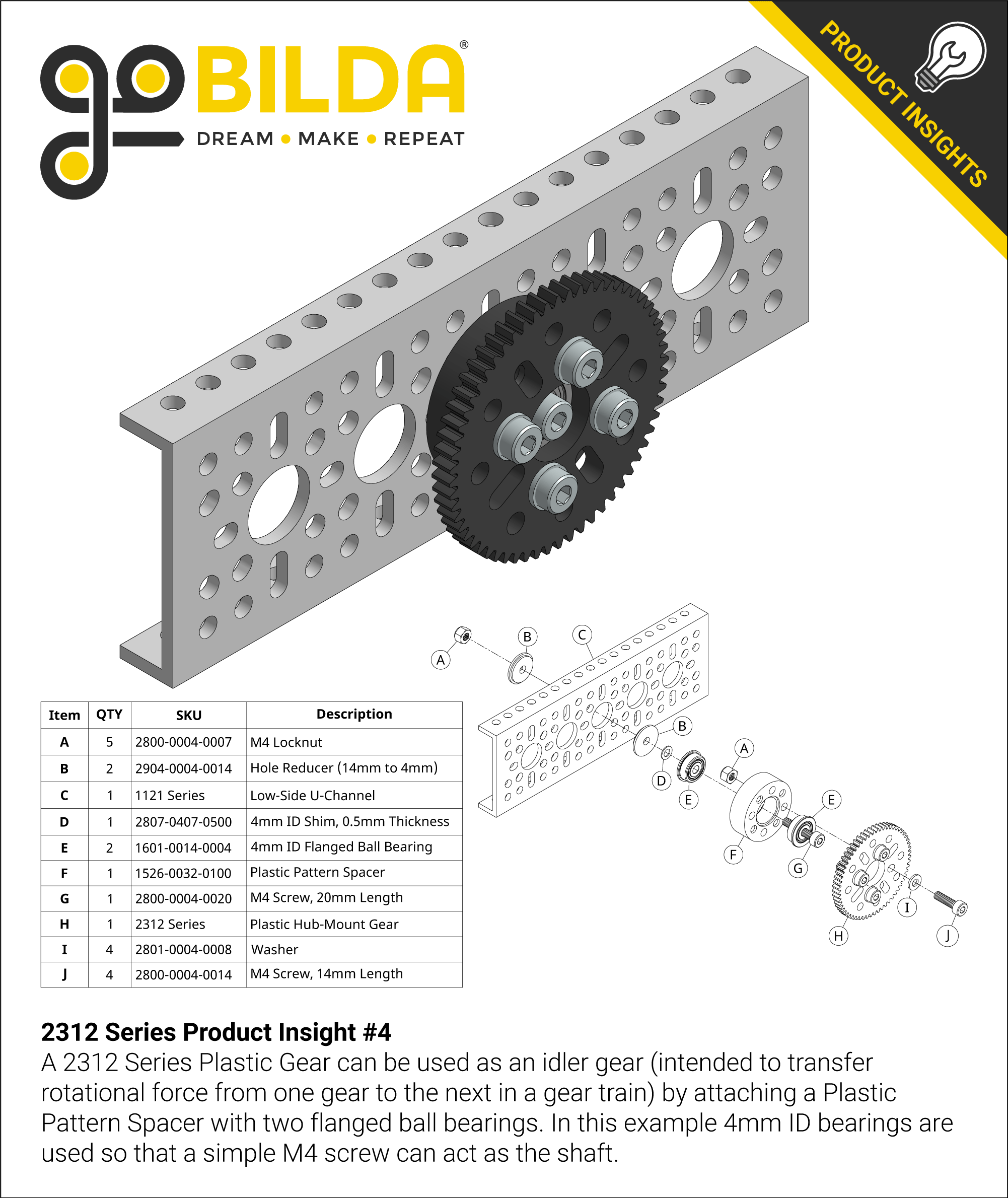74 Tooth Hub-Mount Gear (MOD 0.8, 4mm Thick Acetal) - ServoCity®