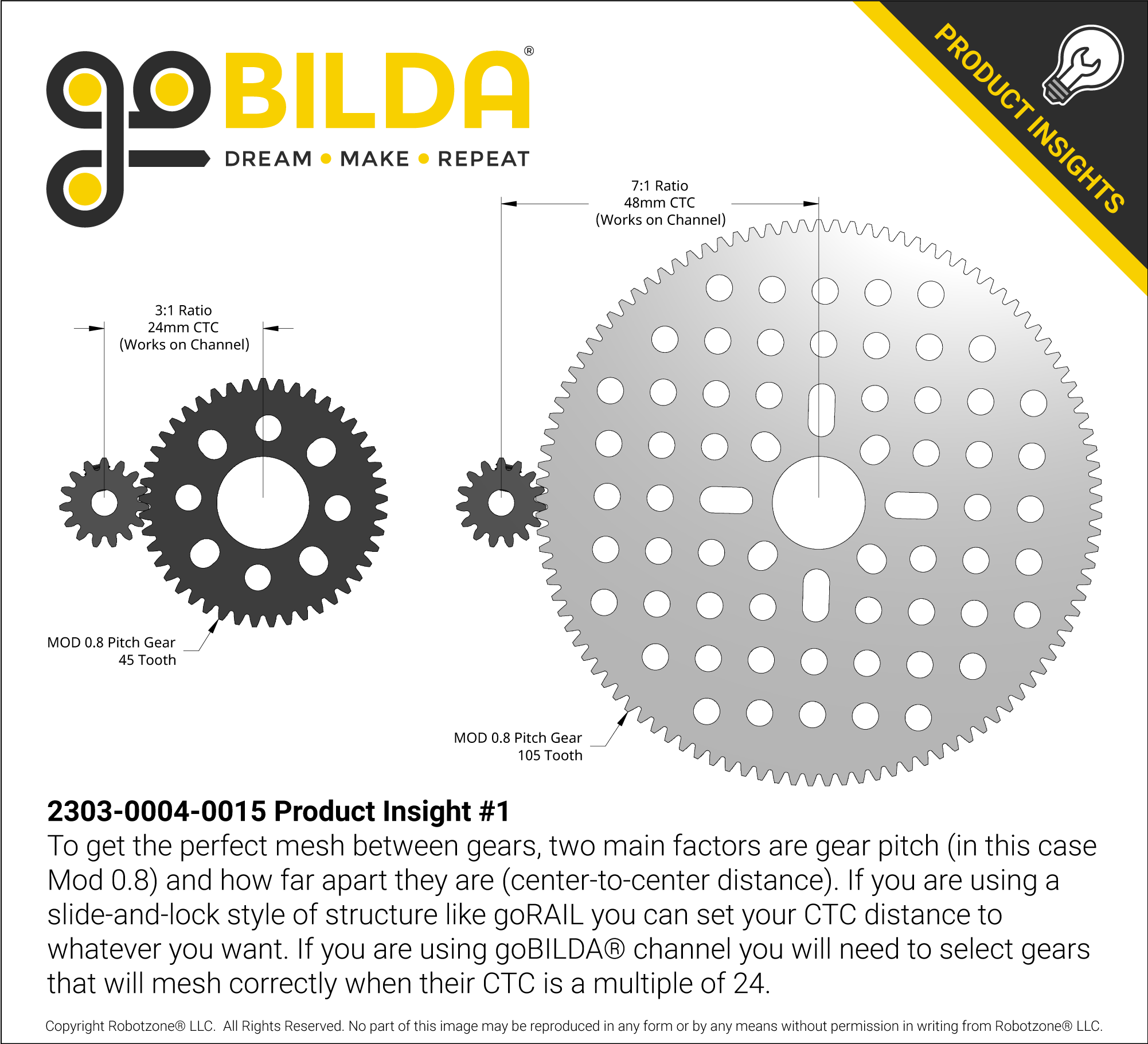 2303 Series Steel, MOD 0.8 Pinion Gear (5mm Round Bore, 15 Tooth)