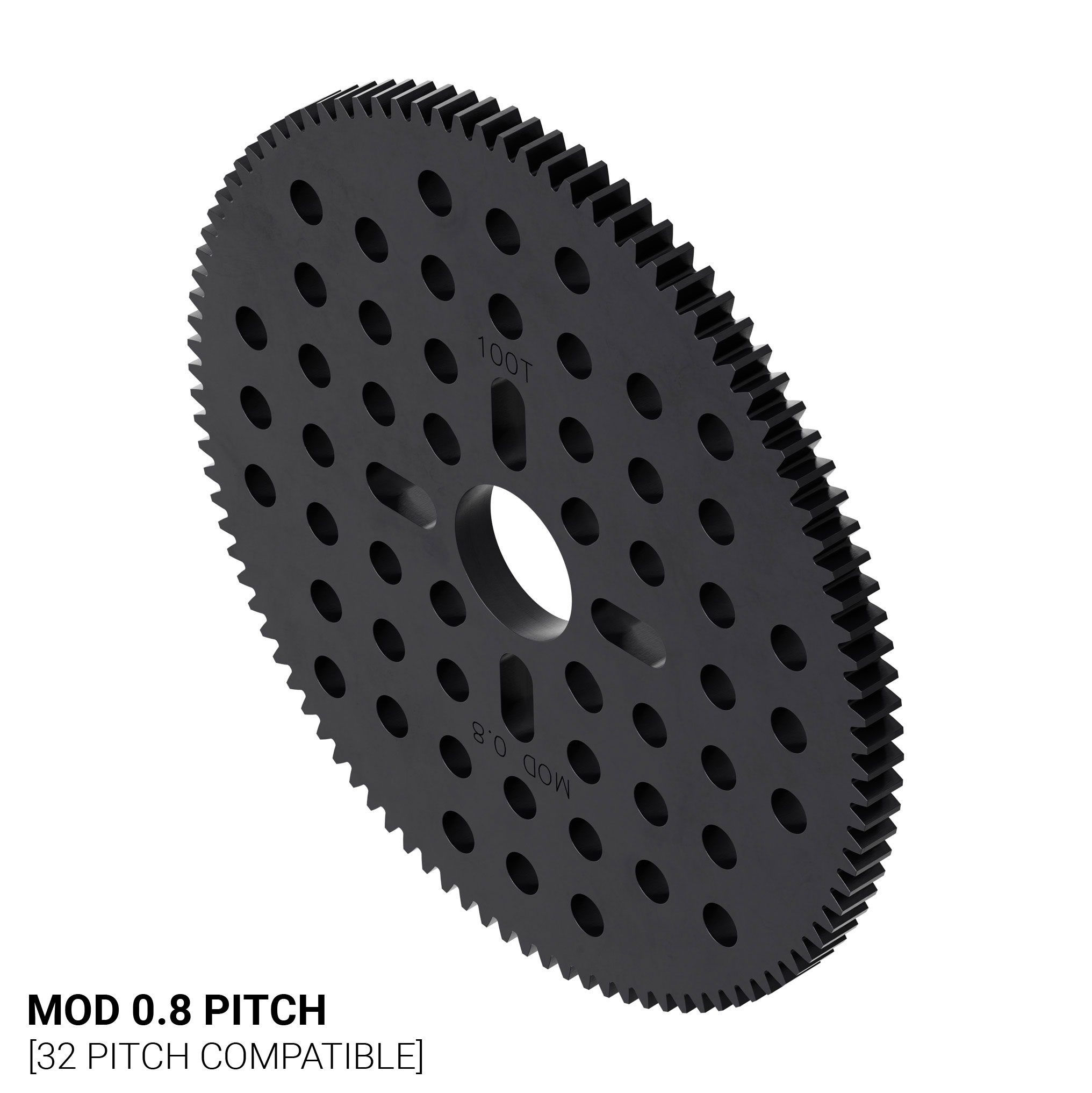 100 Tooth Hub-Mount Gear (MOD 0.8, 4mm Thick Acetal