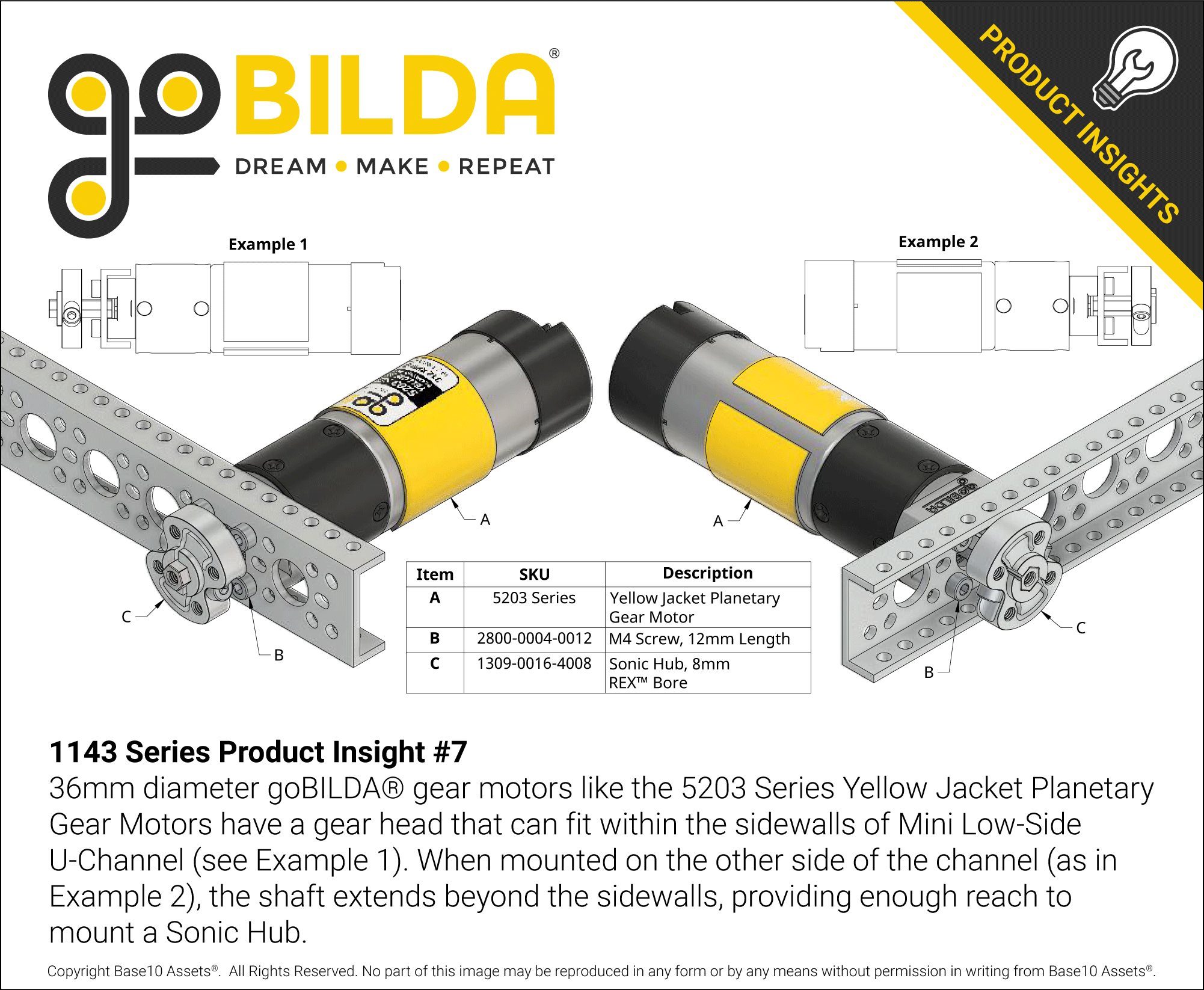 1143 Series Mini Low-Side U-Channel (17 Hole, 432mm Length