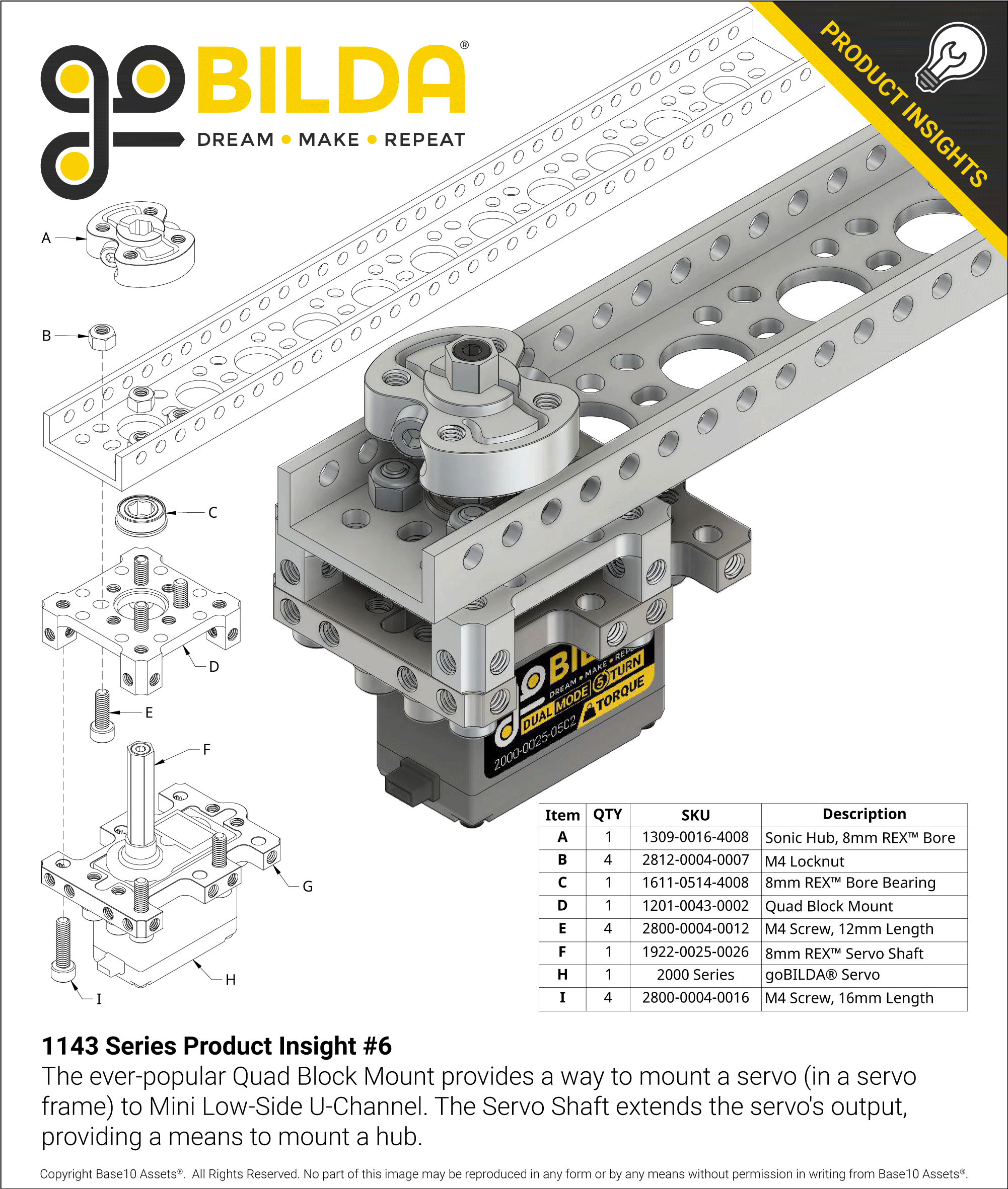 1143 Series Mini Low-Side U-Channel (17 Hole, 432mm Length