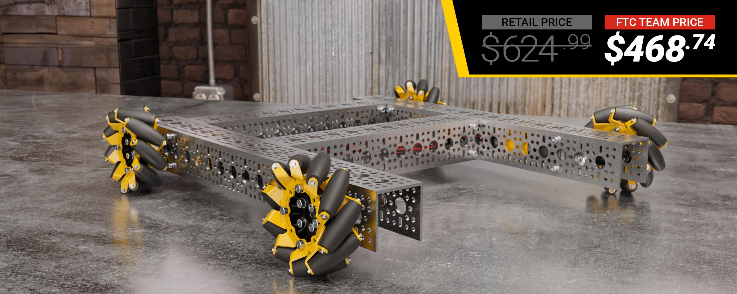 Strafer® Chassis Kit (96mm Mecanum Wheels) - ServoCity®