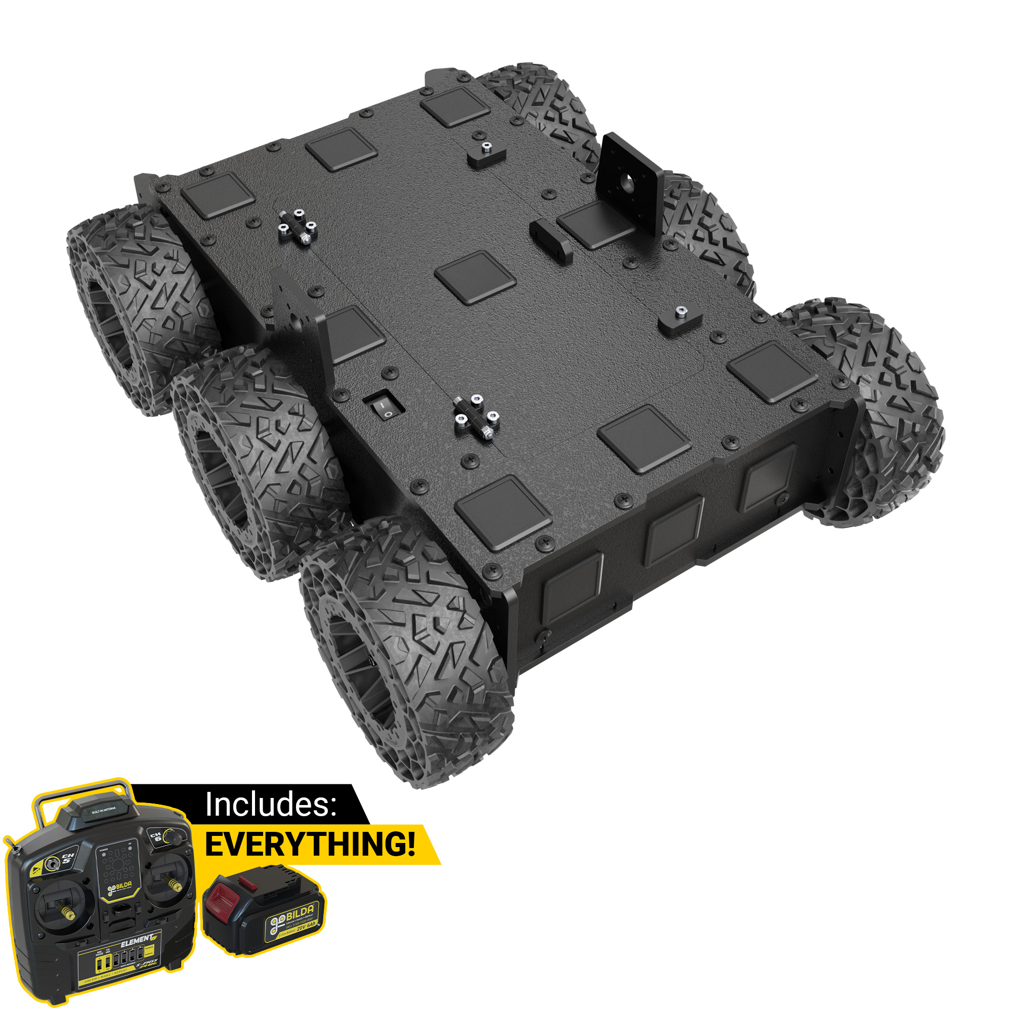 Overlander-6 All-Terrain Robot Platform (25lb Payload, 3.8mph)