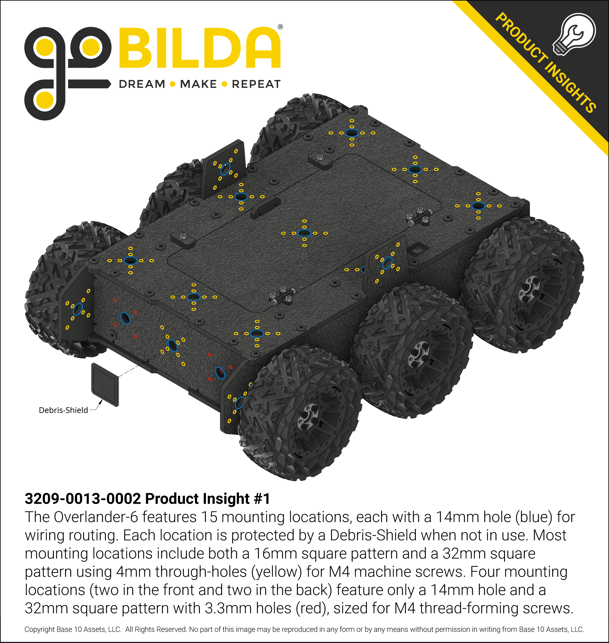 Overlander-6 All-Terrain Robot Platform (25lb Payload, 3.8mph)