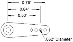 Aluminum Single Servo Arm (B25T Spline)